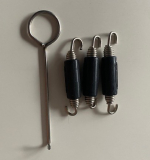 Auspufffedern Edelstahl 3 Stck mit Federhaken Neu.
